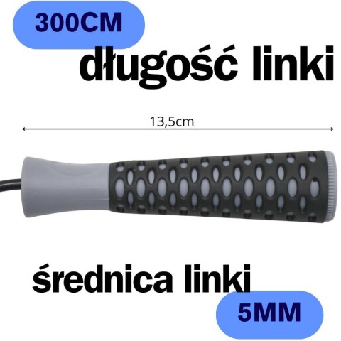 SKAKANKA FITNESS PVC 300CM CZARNA ENERO FIT