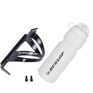BIDON ROWEROWY DUNLOP 750ML Z KOSZYKIEM BIAŁY