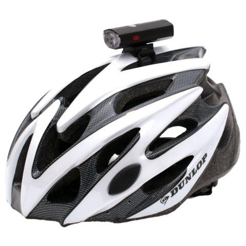 LAMPA ROWEROWA 2W1 ŁADOWANIE USB, UCHWYT DO MOCOWANIA NA KASKU DUNLOP