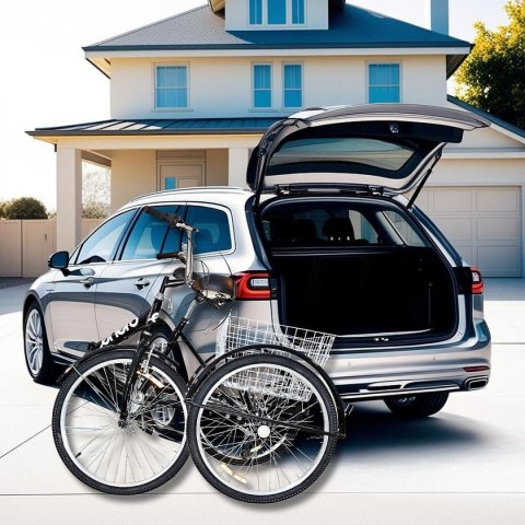 ROWER 3-KOŁOWY SKŁADANY 24 CZARNY SHIMANO 7-BIEGOWY