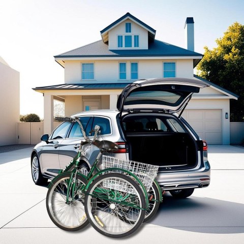 ROWER 3-KOŁOWY SKŁADANY 24 ZIELONY SHIMANO 7-BIEGOWY