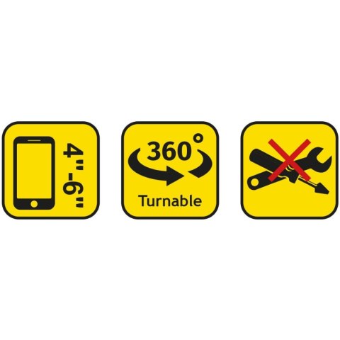 UCHWYT ROWEROWY SILIKONOWY NA TELEFON DUNLOP OBRACANY 360 SZARY