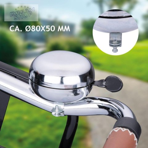 DZWONEK ROWEROWY RETRO 80x50MM SILVER DUNLOP