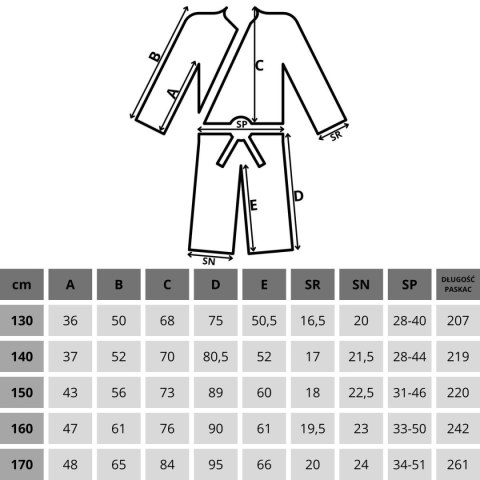 KIMONO ENERO JUDO AIKIDO 160CM BIAŁE