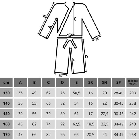 KIMONO ENERO JUDO AIKIDO 160CM NIEBIESKIE