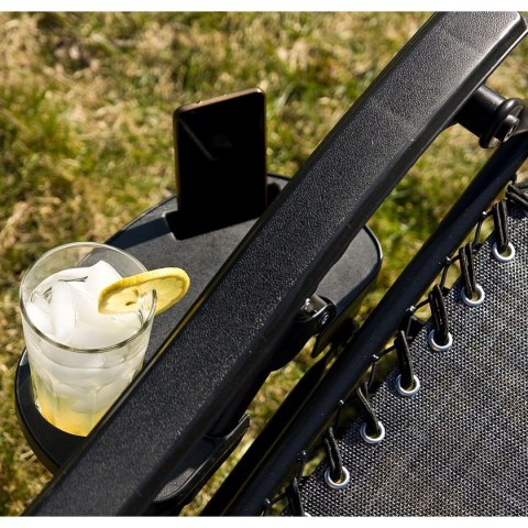 LEŻAK OGRODOWY SKŁADANY WIELOFUNKCYJNY 175X52/65X107CM SZARY