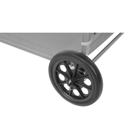 LEŻAK SKŁADANY PLAŻOWY Z DASZKIEM NA KÓŁKACH 116x62x62-90CM SZARY