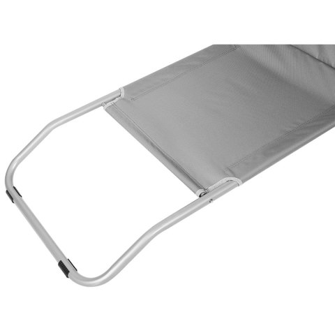 LEŻAK SKŁADANY PLAŻOWY Z DASZKIEM NA KÓŁKACH 116x62x62-90CM SZARY