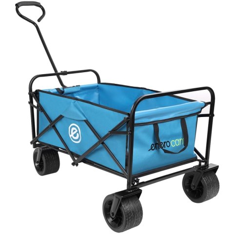 WÓZEK TURYSTYCZNO PLAŻOWY DELUXE SKŁADANY 66x48x90CM Z UCHWYTEM NIEBIESKI