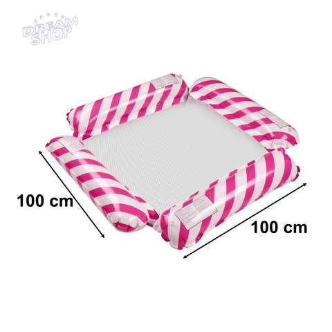 Materac dmuchany plażowy hamak wodny leżak fotel krzesło do pływania basenu różowy