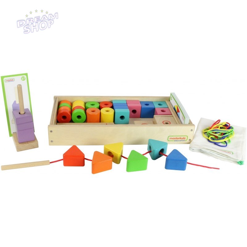 Drewniana Sznurowanka Duża Kolorowa Masterkidz Drewniana Sznurowanka Duża Kolorowa Masterkidz