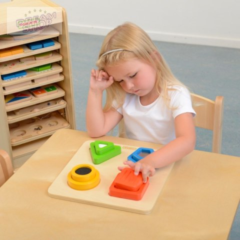 Drewniany Sorter Kształtów Materiałów Faktury Powierzchni Masterkidz
