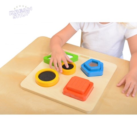 Drewniany Sorter Kształtów Materiałów Faktury Powierzchni Masterkidz