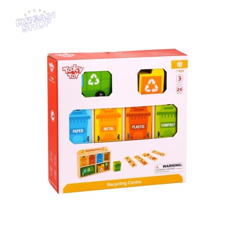 TOOKY TOY Drewniane Centrum Recyklingu Edukacyjny Sorter TOOKY TOY Drewniane Centrum Recyklingu Edukacyjny Sorter