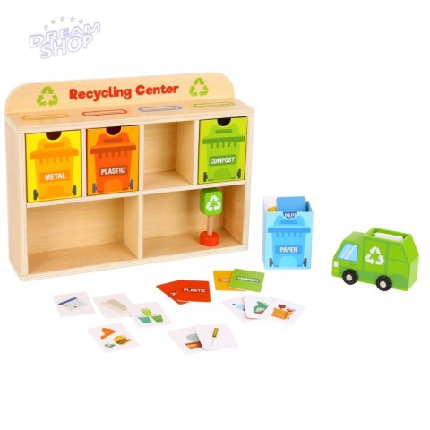 TOOKY TOY Drewniane Centrum Recyklingu Edukacyjny Sorter TOOKY TOY Drewniane Centrum Recyklingu Edukacyjny Sorter