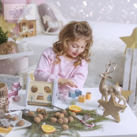 Viga PolarB Drewniany edukacyjny sorter z klockami piramida Viga PolarB Drewniany edukacyjny sorter z klockami piramida