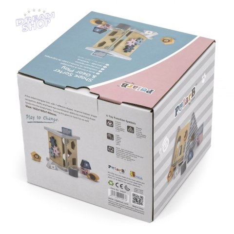 Viga PolarB Drewniany edukacyjny sorter z klockami piramida Viga PolarB Drewniany edukacyjny sorter z klockami piramida