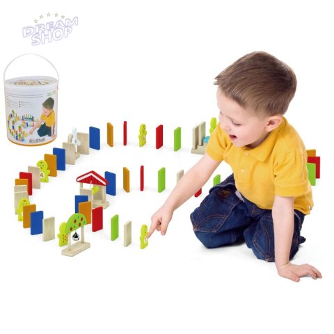 Viga Zestaw Drewniane Klocki Gra Domino Farma 116 Elementów Viga Zestaw Drewniane Klocki Gra Domino Farma 116 Elementów