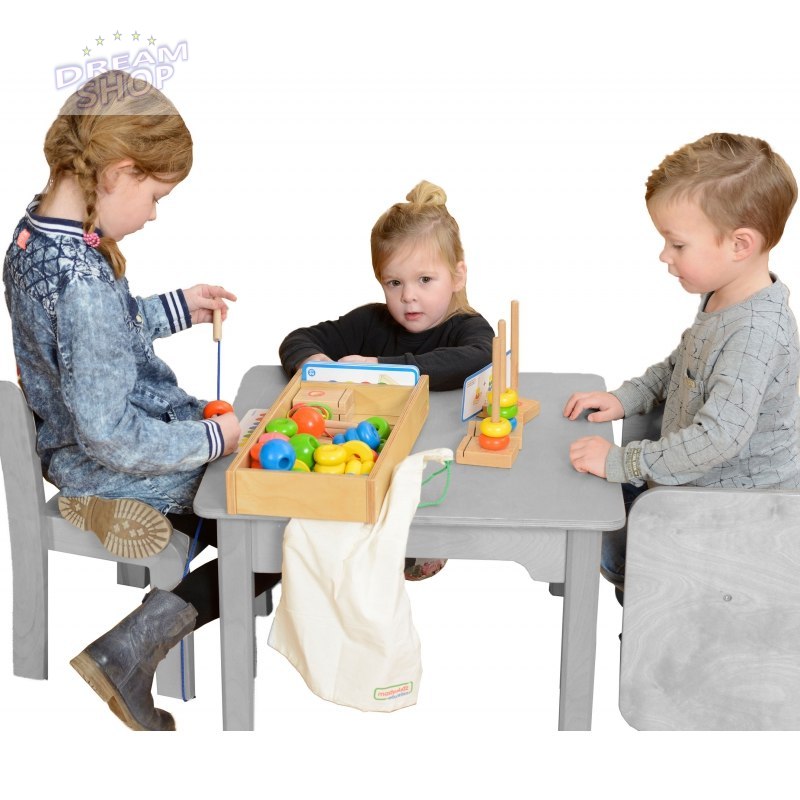 Zestaw Do Sznurowania Kolorowe Koraliki Drewniane Masterkidz (Zestaw 3) Zestaw Do Sznurowania Kolorowe Koraliki Drewniane Masterkidz (Zestaw 3)