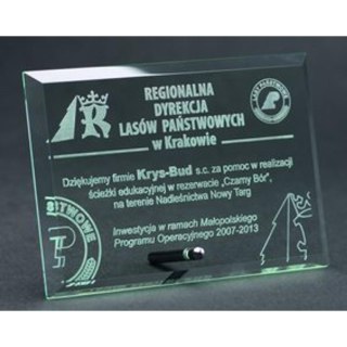 Trofeum szklane grawerowane