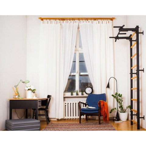 DRABINKA GIMNASTYCZNA DREWNIANO METALOWA Z METALOWYM DRĄŻKIEM BENCHK 721B