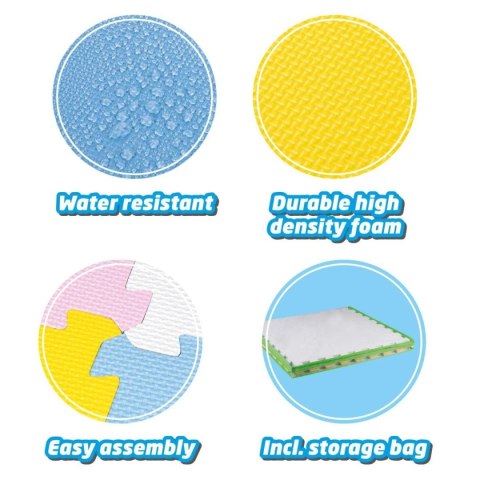 MATA PUZZLE PIANKOWE EVA 60X60 KOLORY 4 ELEMENTY Z TORBĄ