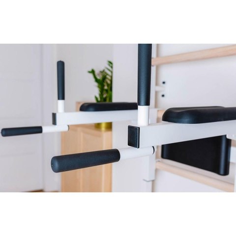 DRABINKA GIMNASTYCZNA DREWNIANO METALOWA Z DRĄŻKIEM, ŁAWKĄ I AKCESORIAMI BENCHK 233W