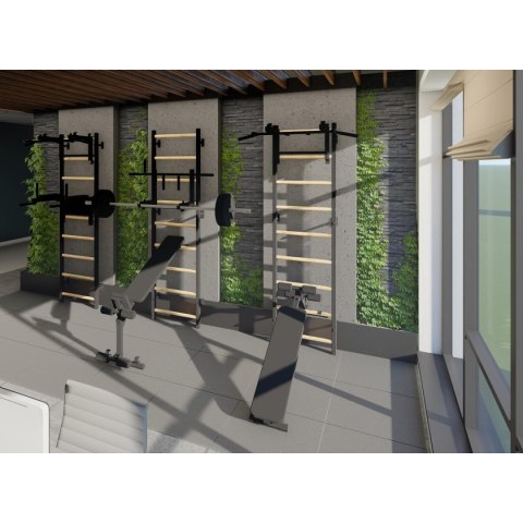 DRABINKA GIMNASTYCZNA REGULOWANY DRĄŻEK I PORĘCZ BENCHK 732B