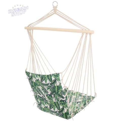 HAMAK FOTEL WISZĄCY BRAZYLIJSKI 100x50CM NATURA Z WSZYTĄ PODUSZKĄ JUNGLE LIGHT