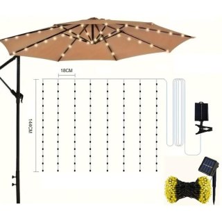 OŚWIETLENIE SOLAR PARASOLA OGRODOWEGO 5M 72LED