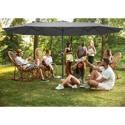 PARASOL OGRODOWY XXXL 2.7x4.6M SZARY SASKA GARDEN