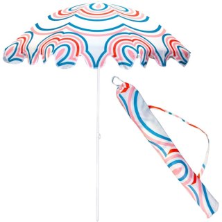 PARASOL PLAŻOWO OGRODOWY 160CM PASEK NIEBIESKO RÓŻOWY