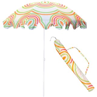 PARASOL PLAŻOWO OGRODOWY 160CM POMARAŃCZOWO ZIELONY