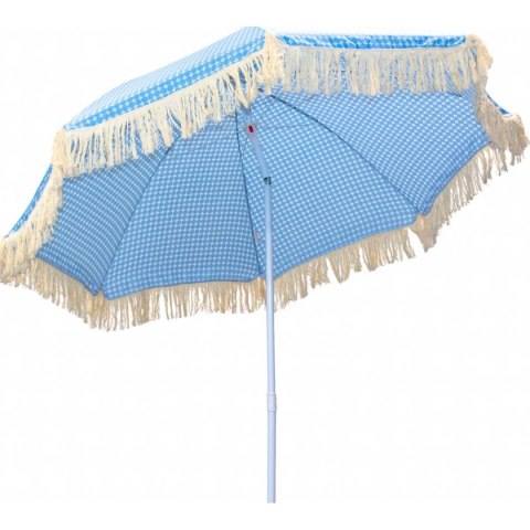 PARASOL PLAŻOWO OGRODOWY Z FRĘDZLAMI 174CM NIEBIESKI