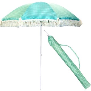 PARASOL PLAŻOWO OGRODOWY Z FRĘDZLAMI 174CM ZIELONY