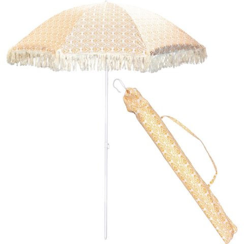 PARASOL PLAŻOWO OGRODOWY Z FRĘDZLAMI 174CM ŻÓŁTY