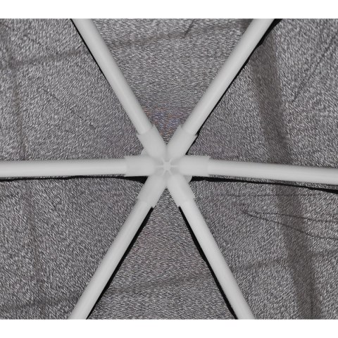 PAWILON OGRODOWY SZEŚCIOKĄTNY 2x2x2x2.5M Z MOSKITIERĄ SZARY