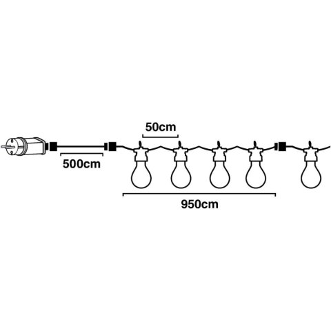 GIRLANDA OGRODOWA PARTY LIGHT 20LED A60 BIAŁY KABEL
