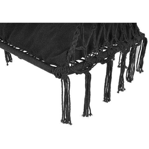 HAMAK AŻUROWY FOTEL WISZĄCY BOCIANIE GNIAZDO 60x60x115CM Z PODUSZKĄ CIEMNO SZARY