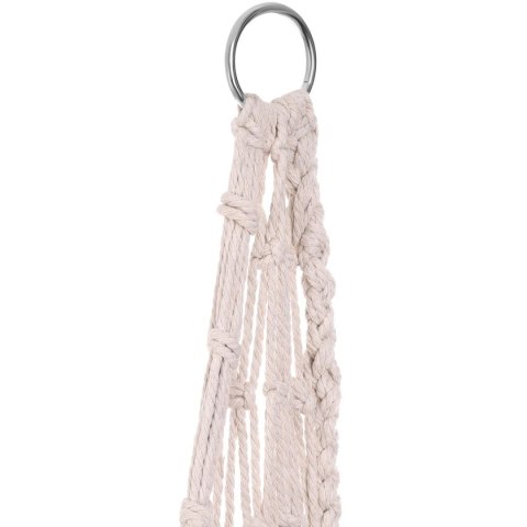 HAMAK AŻUROWY FOTEL WISZĄCY BOCIANIE GNIAZDO 60x60x150CM Z PODUSZKĄ ECRU