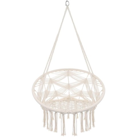 HAMAK AŻUROWY FOTEL WISZĄCY BOCIANIE GNIAZDO 80x60CM BIAŁY NEW STYL