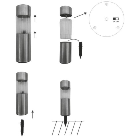 LAMPA SOLARNA 4,5X15CM INOX 6SZT GRUNDIG