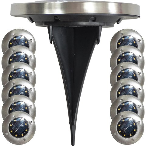 LAMPA SOLARNA 8 LED SMD DO WBICIA W PODŁOŻE KPL.12SZT