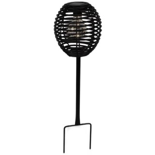 LAMPA SOLARNA KULA RATTAN CZARNA PROGARDEN