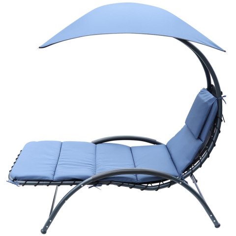 LEŻAK FOTEL Z PARASOLEM BERGAMO 200x125x180CM GRANAT