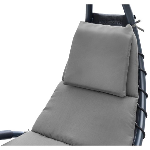 LEŻAK FOTEL Z PARASOLEM BERGAMO 200x125x180CM SZARY