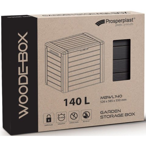 SKRZYNIA OGRODOWA 140L ANTRACYT WOODEBOX