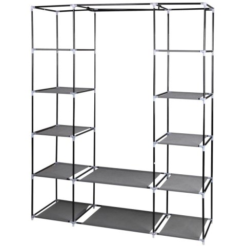 SZAFA TEKSTYLNA GARDEROBA 175x133x43CM CIEMNO-SZARA 28873