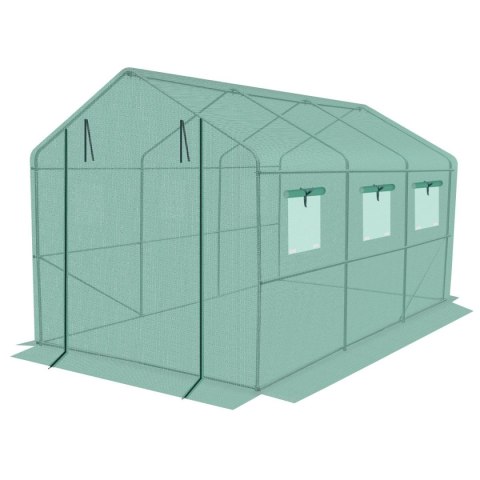 SZKLARNIA TUNEL OGRODOWY 200x350x200CM PE KONSTRUKCJA STAL ZIELONA
