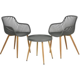 ZESTAW MEBLI BALKONOWYCH STÓŁ I 2 KRZESŁA SZARY